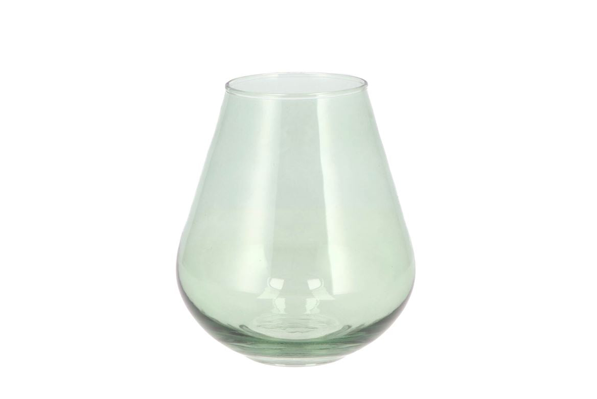 Mira Green Glass Wide Vase 14x14x15cm