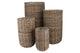 Rattan Ivy Cauldron High Natural Set 4 25x43/35x60