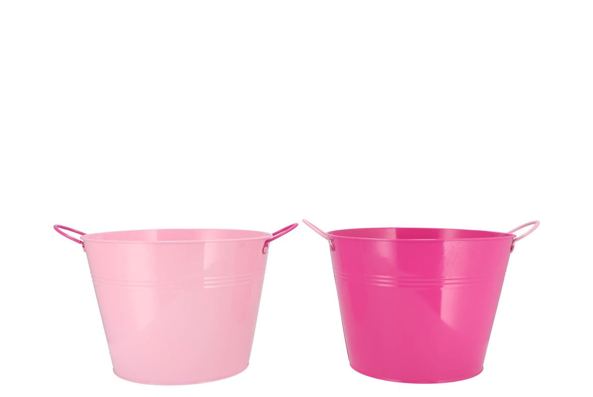 Zinc Basic Fuchsia/pink Ears Bucket 23x18cm