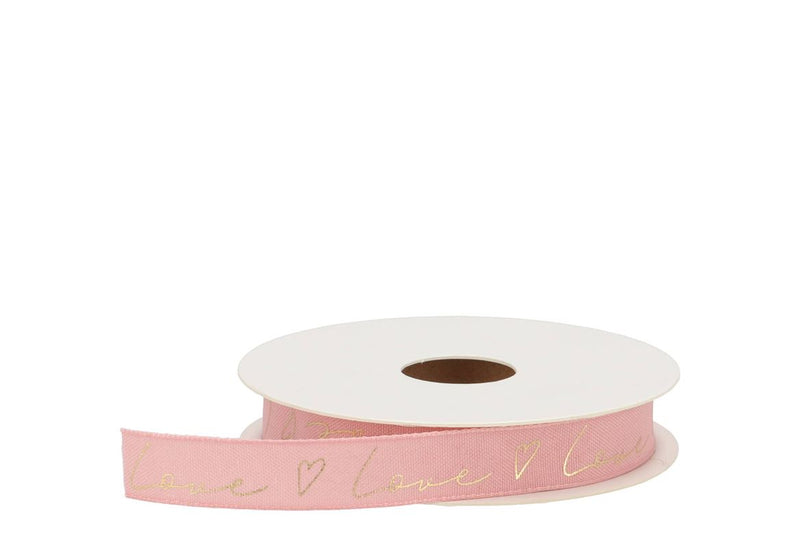 Ribbon Love Written Pink 15mx15m Nm