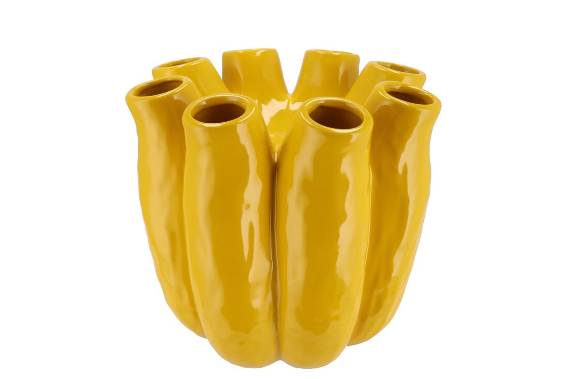 Luna Yellow Tube Vase 24x24cm Nm