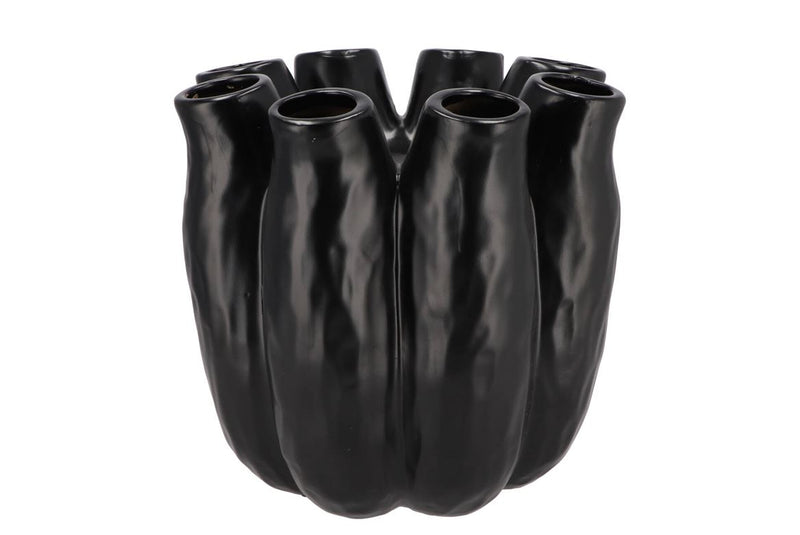 Luna Black Tube Vase 24x24cm Nm