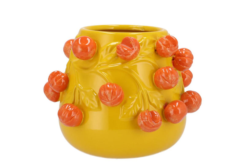 Fruit Mandarin Yellow Pot 24x19cm Nm