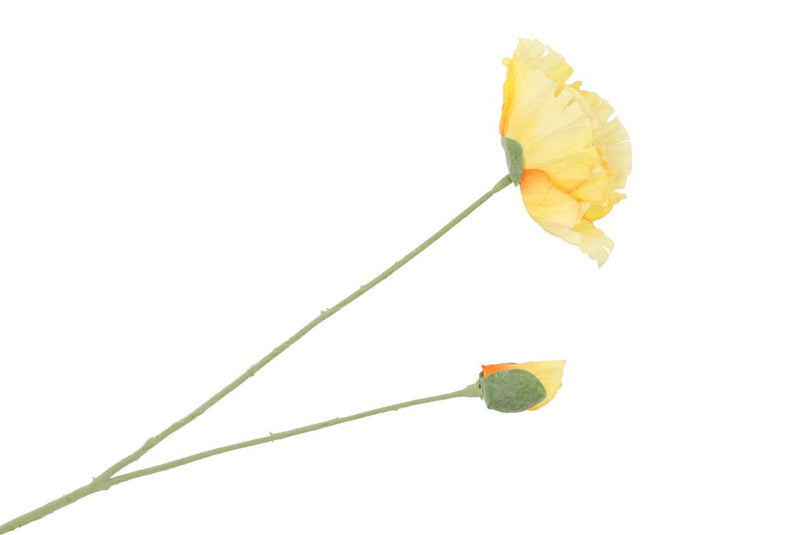 Silk Poppy 2x Yellow 70cm