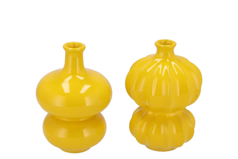 Luna Yellow Bubbles Vase Ass Nm