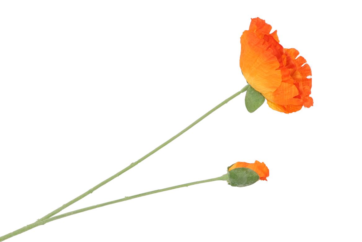 Silk Poppy Orange 70cm