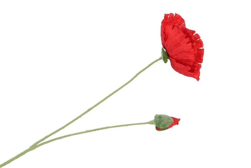 Silk Poppy 2x Red 70cm