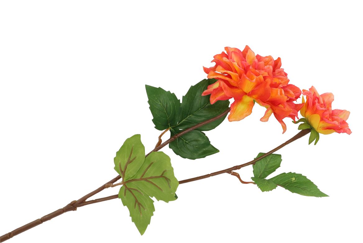 Silk Dahlia 2x Orange Real Touch 60cm Nm