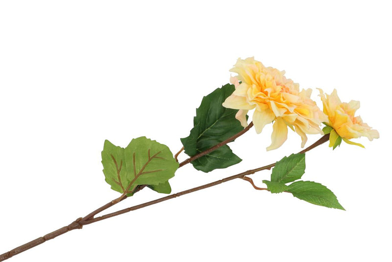 Silk Dahlia 2x Yellow Real Touch 60cm Nm
