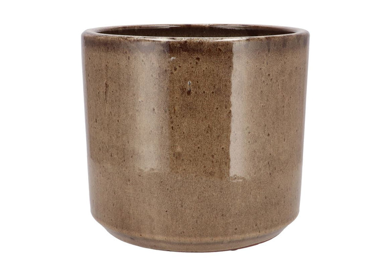 Javea Cilinder Pot Glazed Taupe 24x21cm