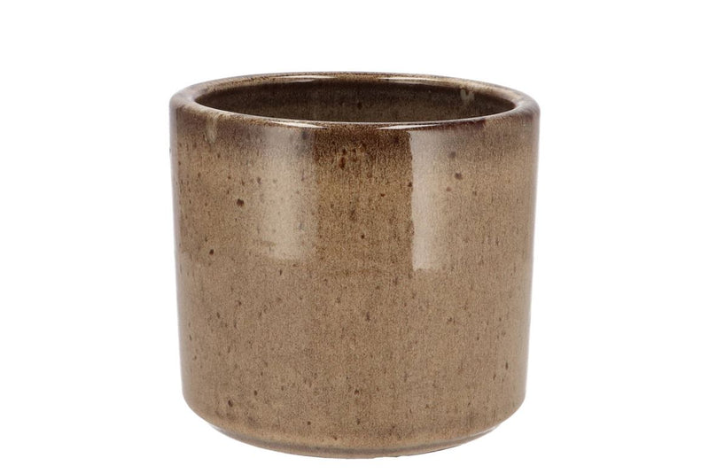 Javea Cilinder Pot Glazed Taupe 17x15cm