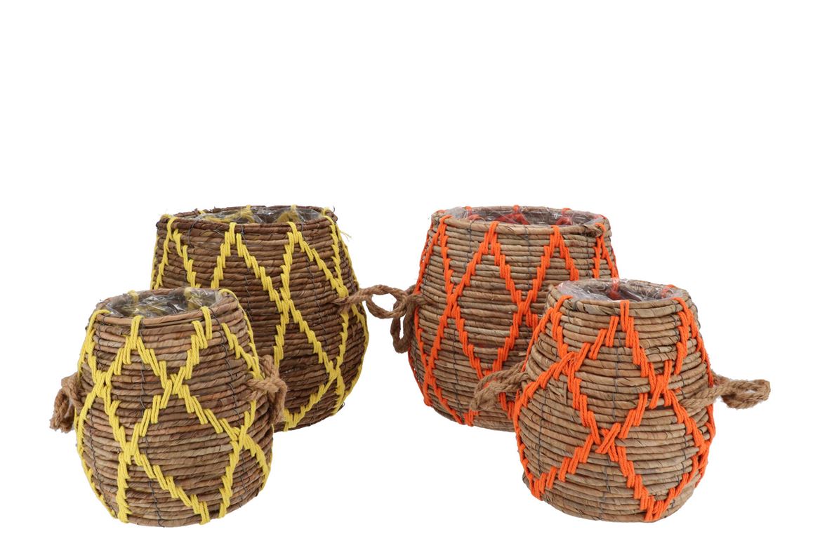 Venice Yellow/orange Basket Stitch Set2 25x25x30/1