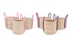 Venice Pink/lila Basket Handles Set 3 35x28/32x26/