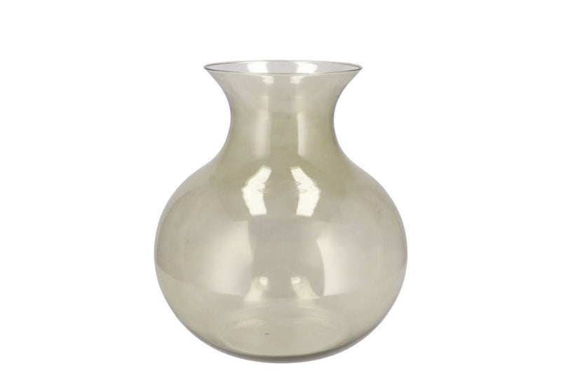 Mira Olive Green Glass Cone Neck Sphere Vase 20x20