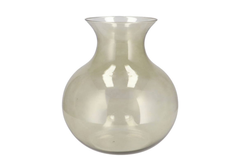 Mira Olive Green Glass Cone Neck Sphere Vase 25x25