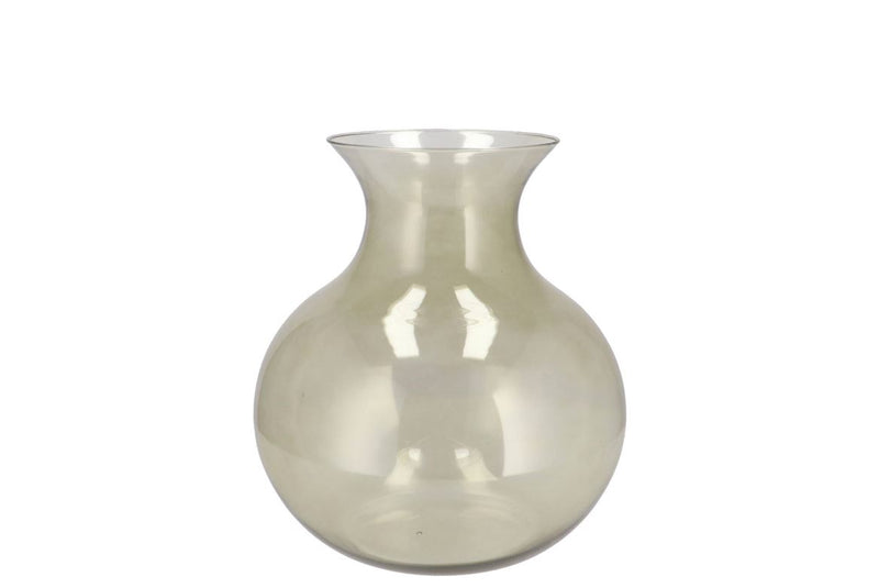 Mira Olive Green Glass Cone Neck Sphere Vase 16x16