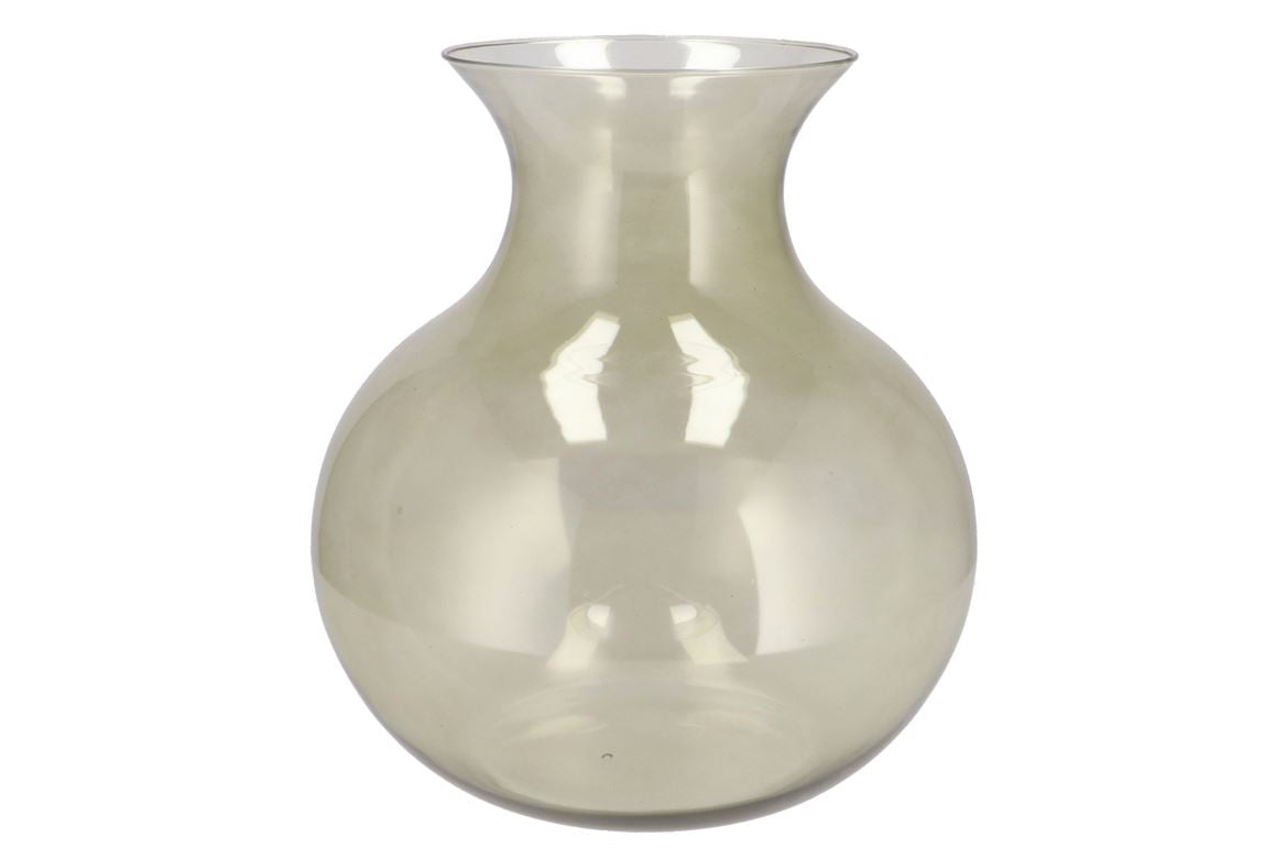 Mira Olive Green Glass Cone Neck Sphere Vase 32x32