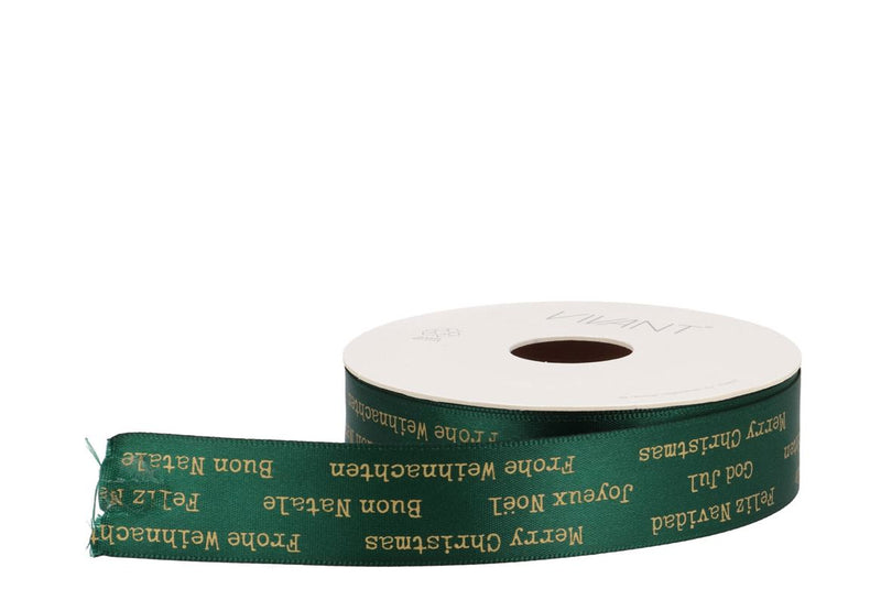 Ribbon Festive Green 15mx25mm Nm