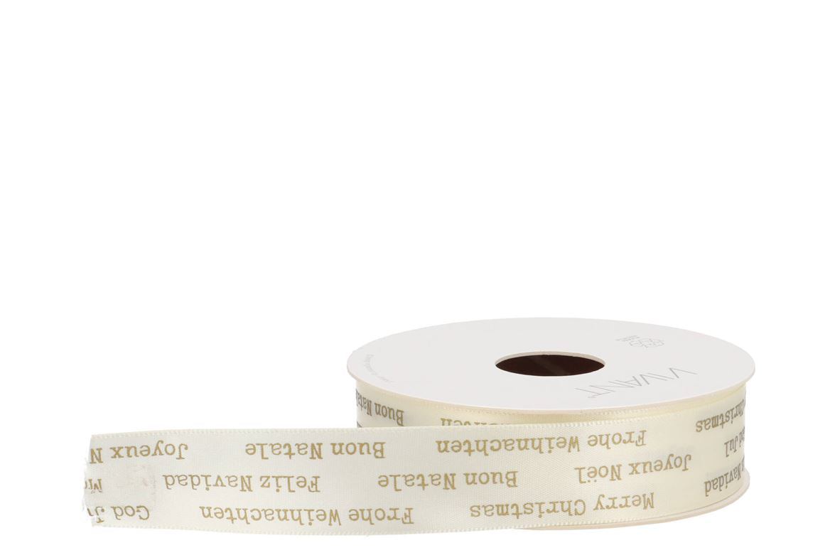 Ribbon Festive Ivory 15mx25mm