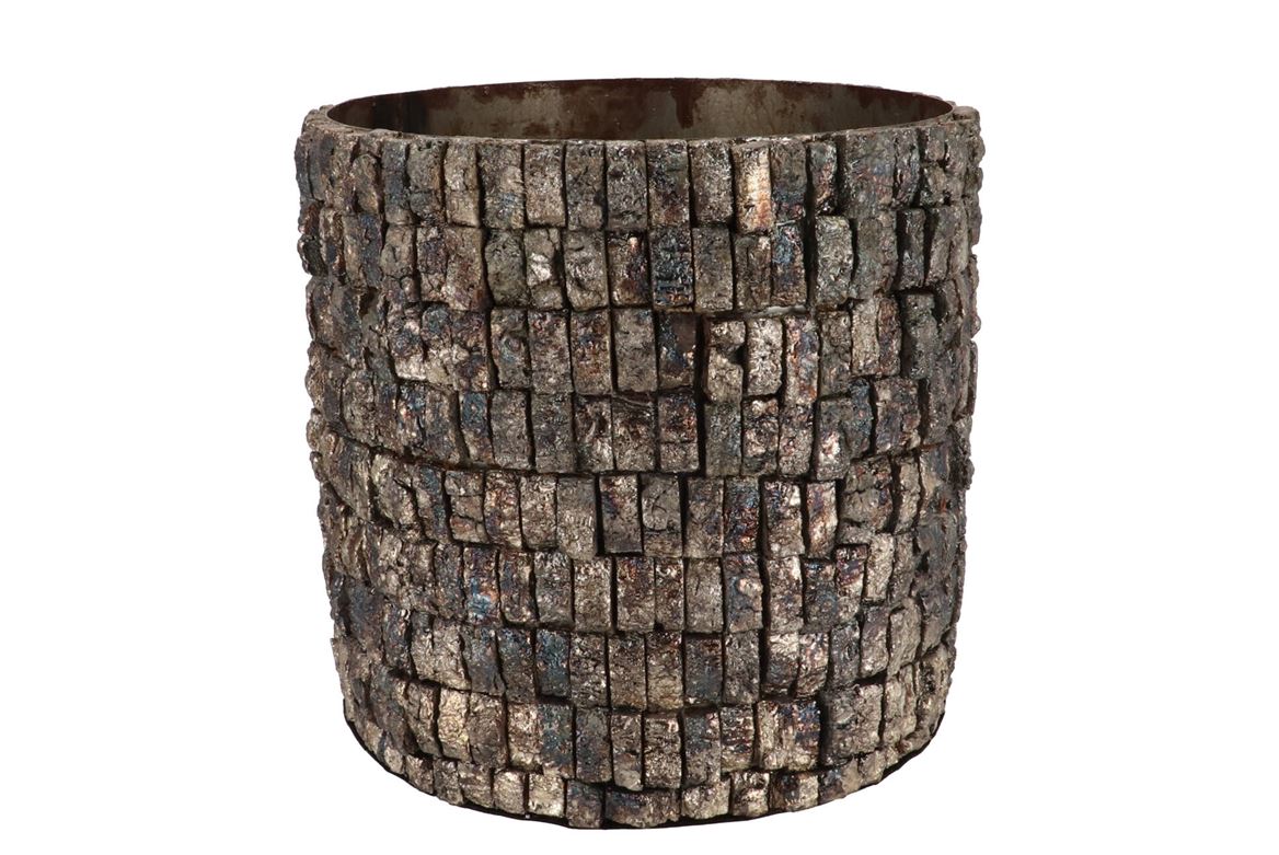 Nepal Iron Pot Birch Mosaic 25x25x23m Nm