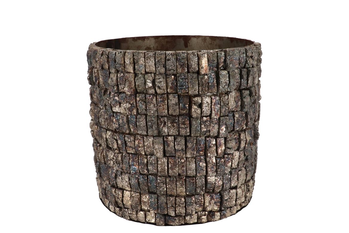 Nepal Iron Pot Birch Mosaic 24x24x20m Nm