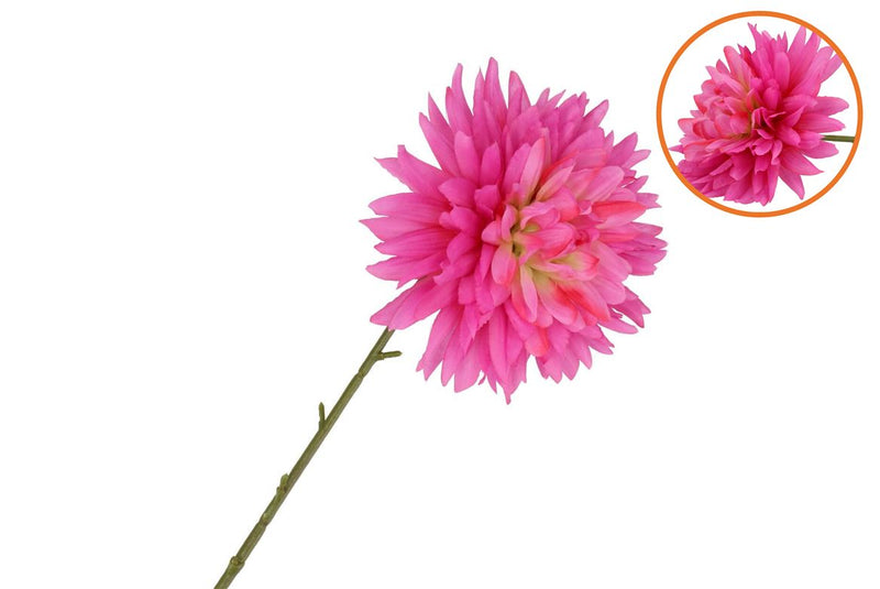 Silk Dahlia Pointy Purple/yellow 65cm Nm