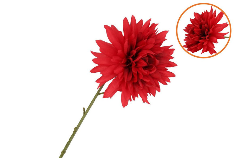 Silk Dahlia Pointy Fiery Red 65cm Nm