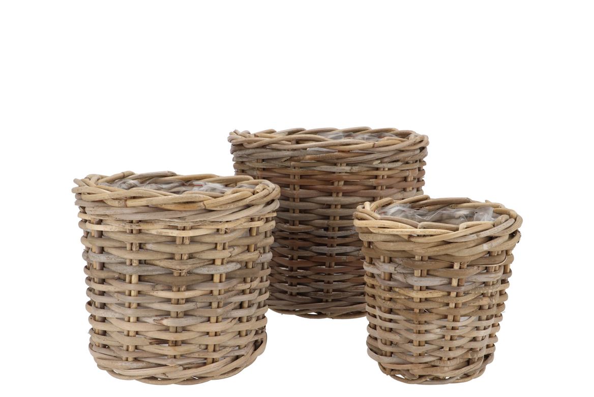 Rattan Ivy Natural Cilinder Set 3 17x17/23x20/27x2