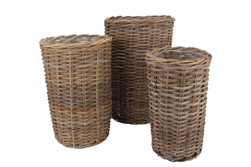 Rattan Ivy Natural Cilinder Set 3 23x40/27x45//34x