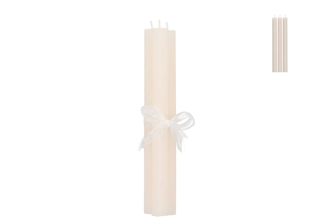 Frosty Ivory Mix Taper Candle 2x25cm