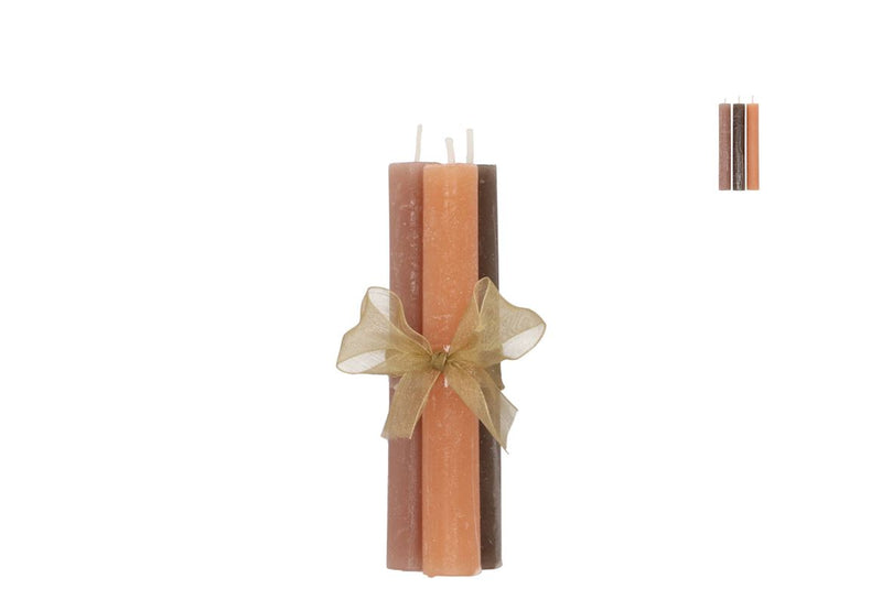 Frosty Woods Brown Mix Taper Candle 2x15cm