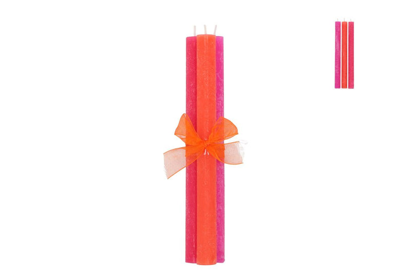 Frosty Fuchsia Mix Taper Candle 2x25cm