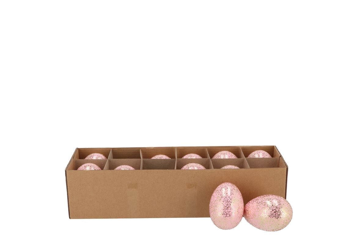 Eggs Chicken Light Pink Glitter P/12