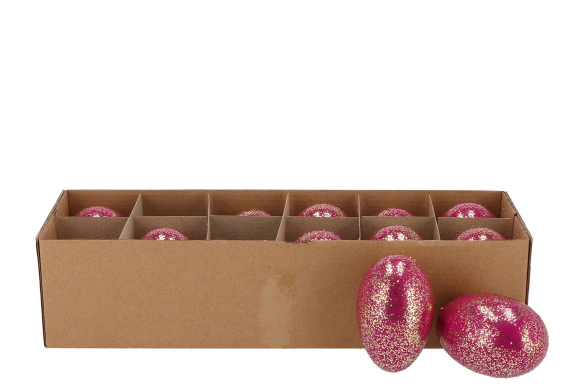 Eggs Ganzen Fuchsia Glitter P/12