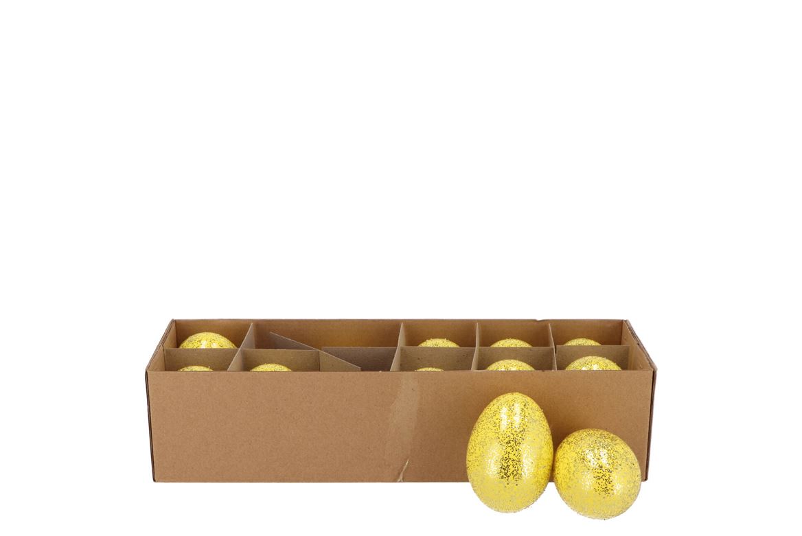 Eggs Chicken Yellow Glitter P/12