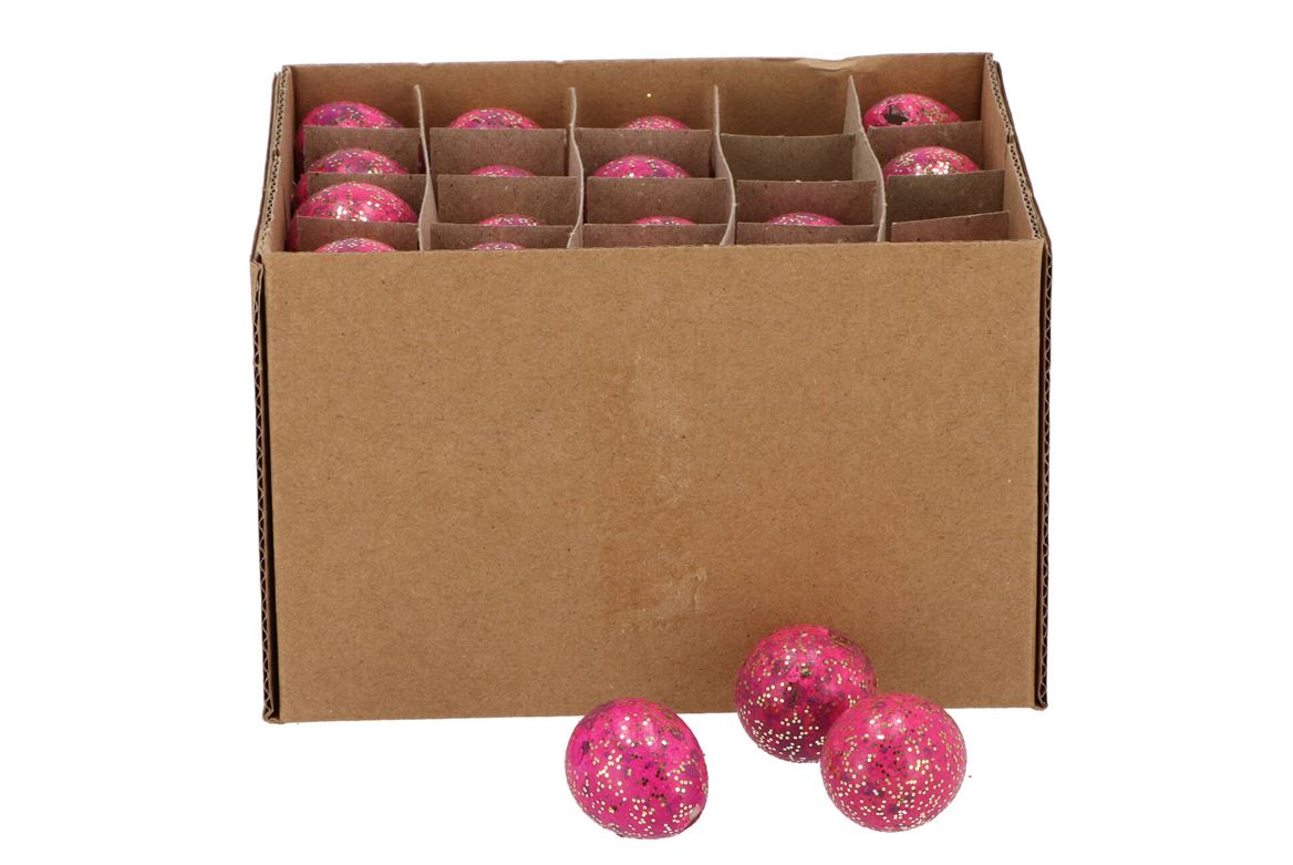 Eggs Quail Fuchsia Glitter P/60