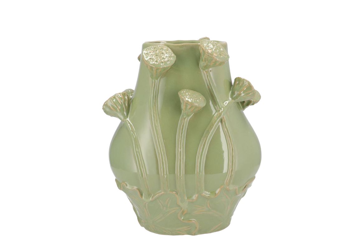 Mara Pistache Vase Lotus 24x18x30cm Nm