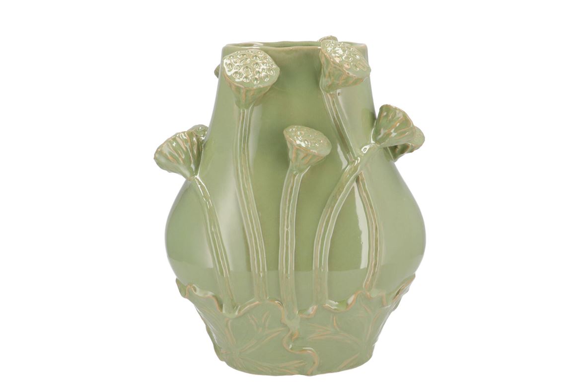 Mara Pistache Vase Lotus 28x20x35cm Nm