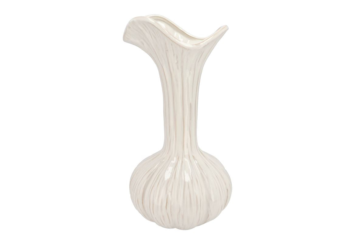 Mia White Vase Garlic 21x21x44cm