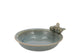 Iron Stone Bird Bowl Glazed Light Blue 23x5cm