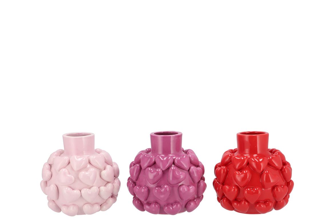 Love Sweet Pink Mix Vase Little Hearts Ass 15x15x1