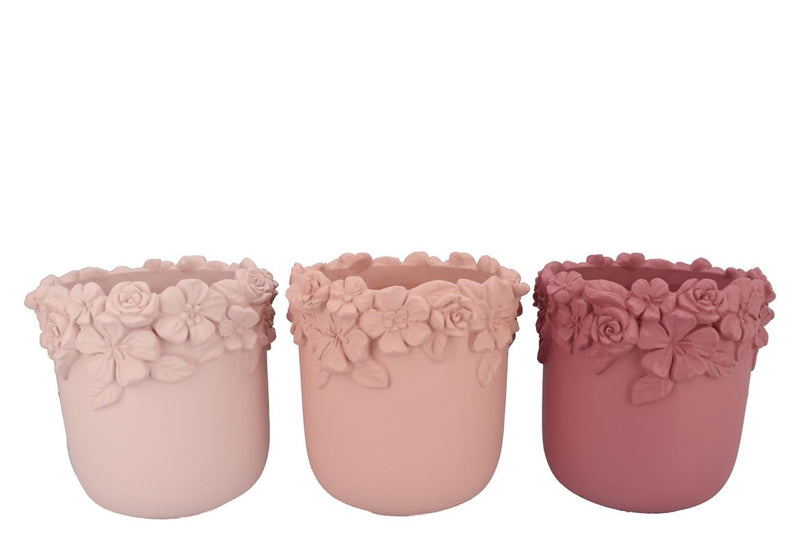 Gigi Dutch Pink Mix Flower Pot Ass 31x31x30cm