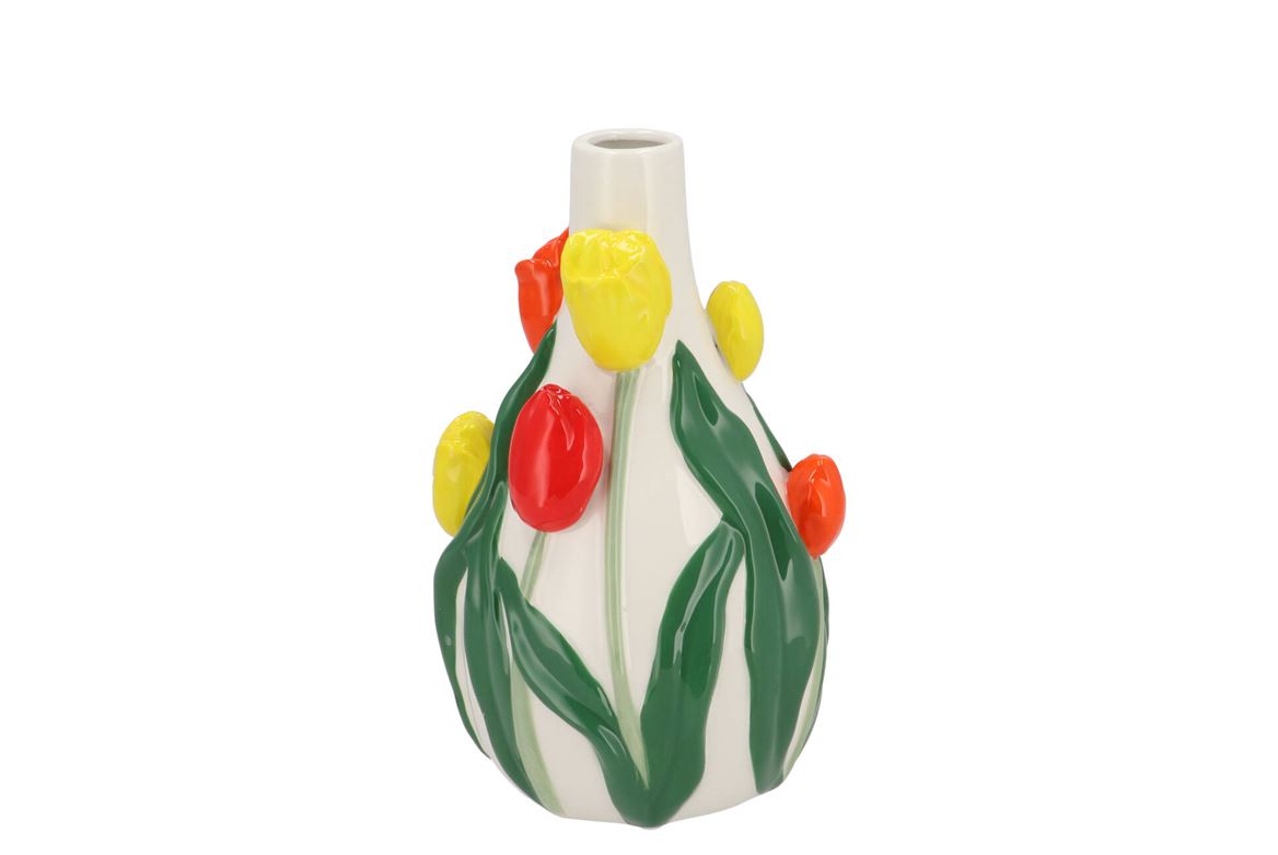 Isa Dutch Orange/yellow/red Mix Vase Neck Tulip 14