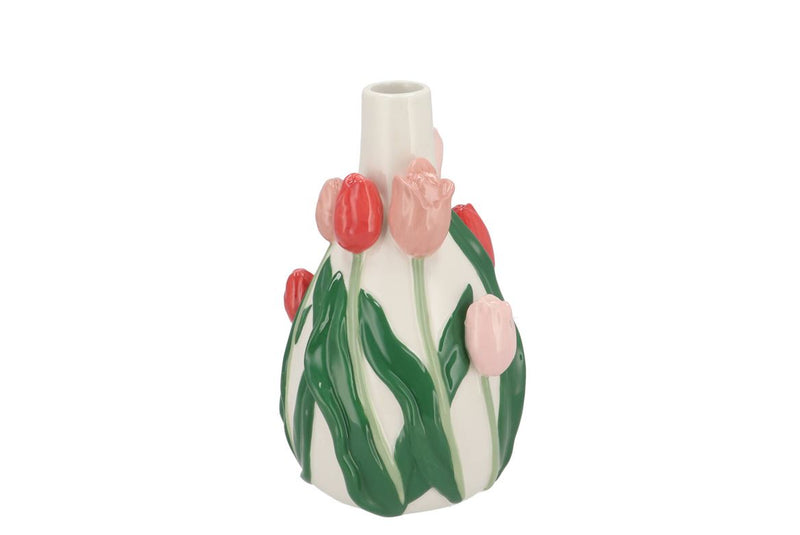 Isa Summer Pink Mix Vase Neck Tulip 14x13x22cm