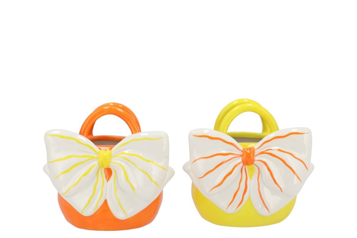 Yfke Dutch Orange/yellow Vase Bag Bow Ass 18x14x17