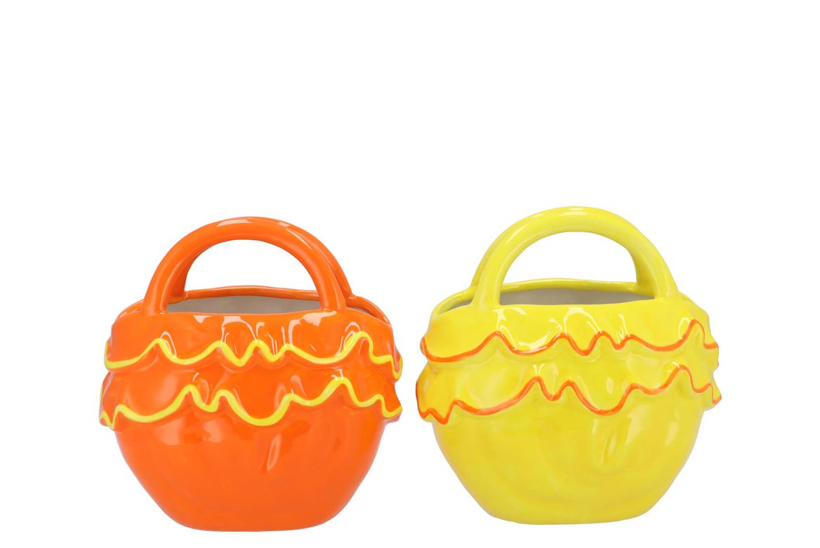 Yfke Dutch Orange/yellow Vase Bag Ruffle Ass 20x13