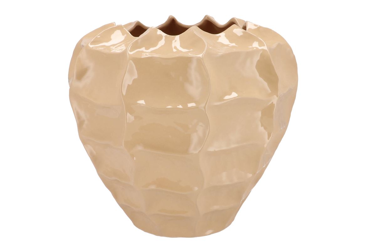 Lima Beige Vase Carve 36x36x33cm