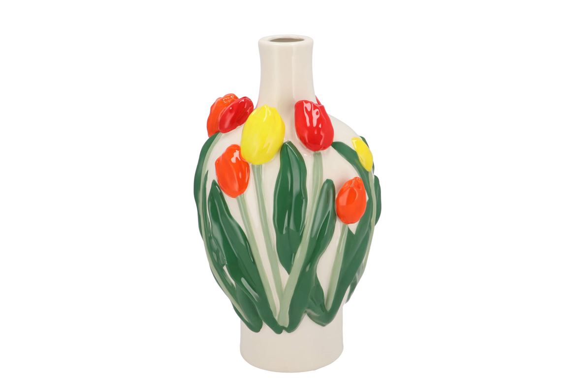 Isa Dutch Orange/yellow/red Mix Vase Neck Tulip 16