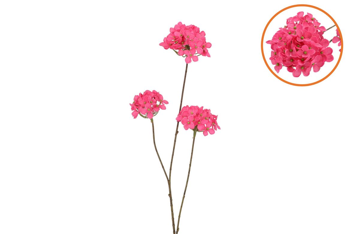 Silk Hydrangea X3 Red 85cm Nm