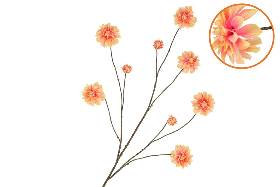 Silk Dahlia Branch Champagne Pink 125cm Nm